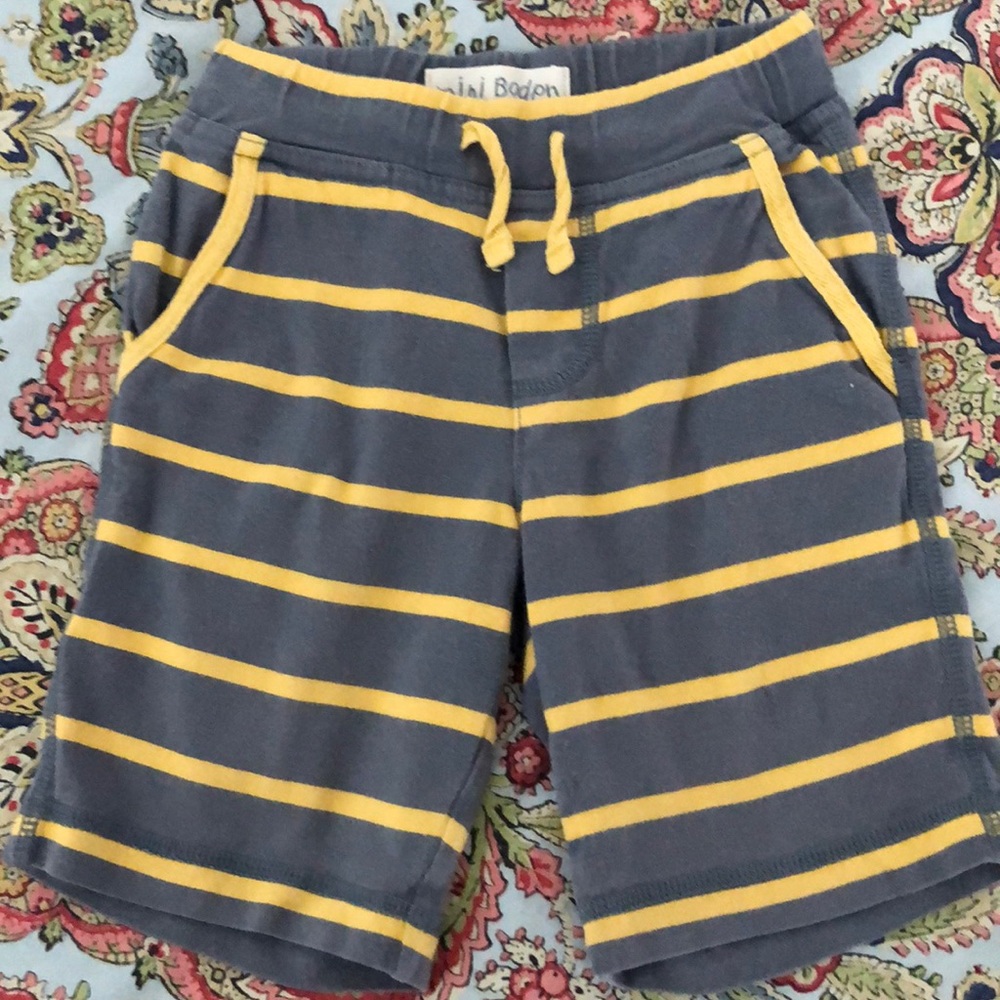 Mini Boden Boys Grey/Yellow Baggies 1 1/2-2 years